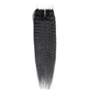Virgin Hair Natural Kinky Straight 4X4 5x5 6x6 7x7 HD Lace Closure